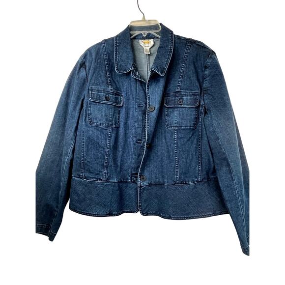 Talbots stretch denim button front jacket, size 20 - Picture 1 of 8